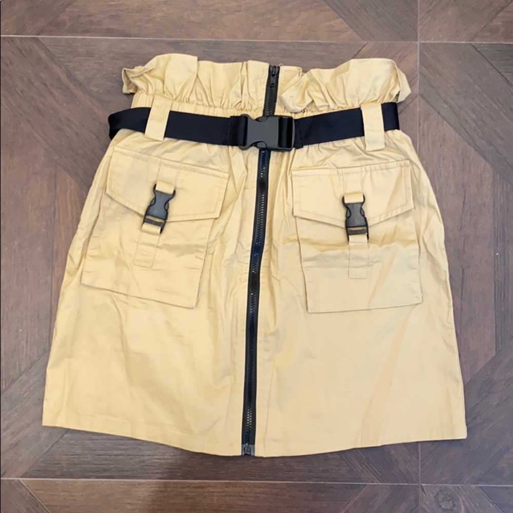 Khaki safari style skirt